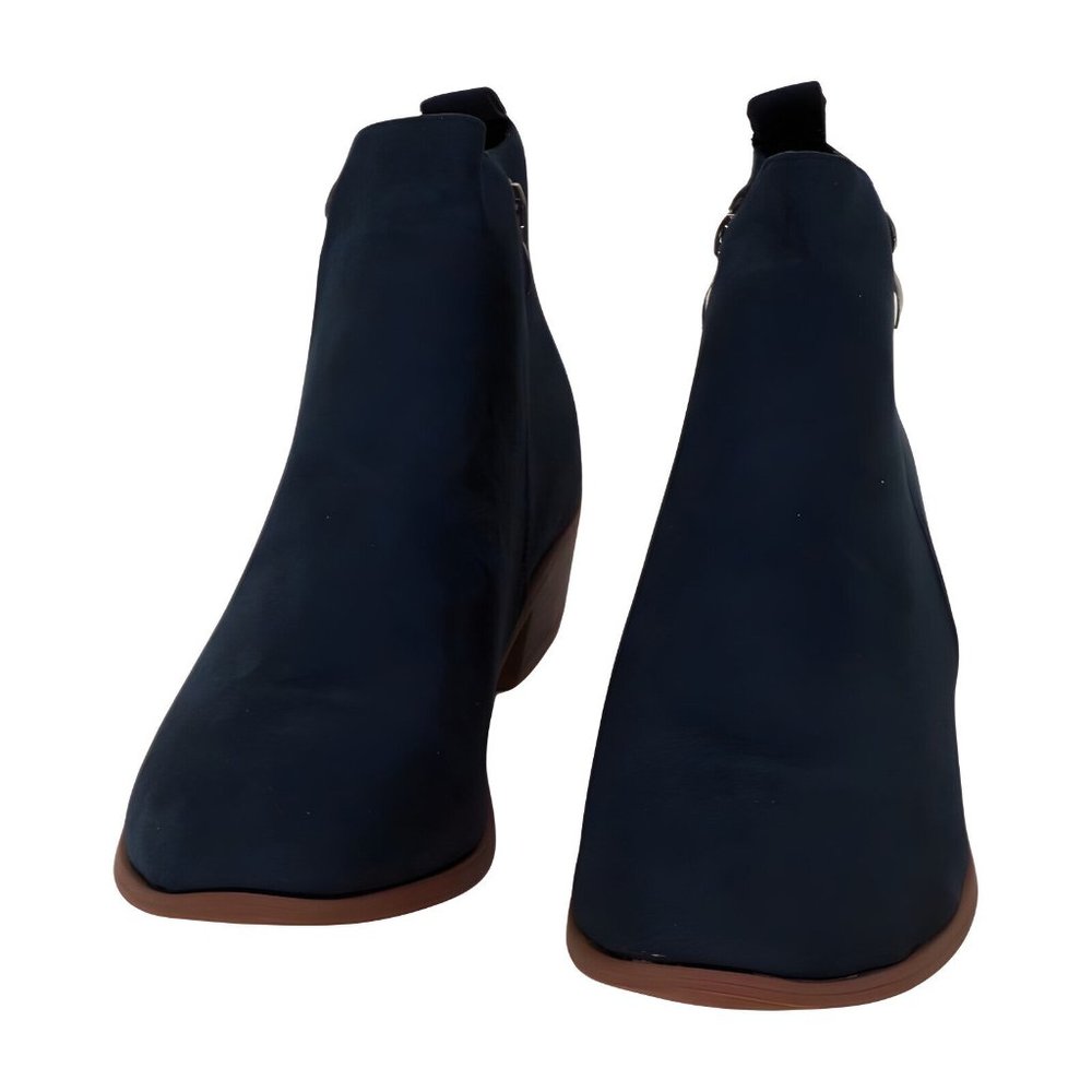 R.Z. Blue Matte Leather Bootie Womens Shoes, Blue, Size 9 - Picture 5 of 5